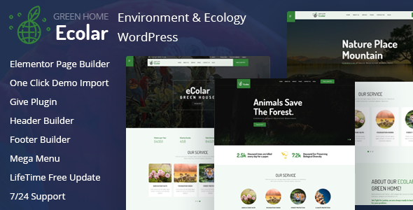 Ecolar - Environment amp Ecology WordPress Theme TFx ThemeFre
