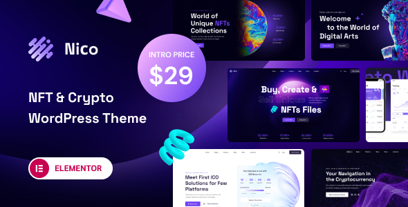 Nico - Creative amp NFT-affiliate WordPress Theme TFx ThemeFre