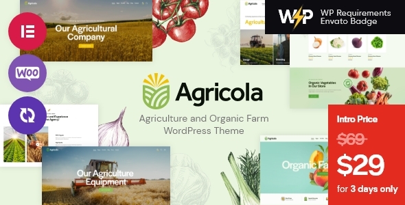 Agricola - Agriculture and Organic Farm WordPress Theme TFx ThemeFre