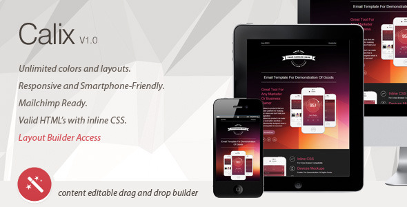 Calix - Responsive Email Template & Layout Builder Damion Boyd