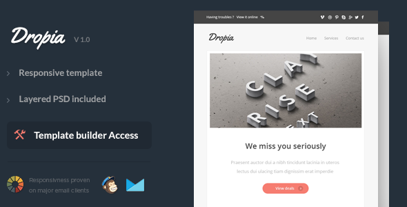 Dropia - Responsive Email + Themebuilder Access Stepan Quinten