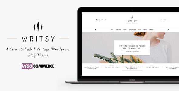 Writsy - A Clean & Faded Vintage WordPress Blog & Shop Theme Jerry Lemoine