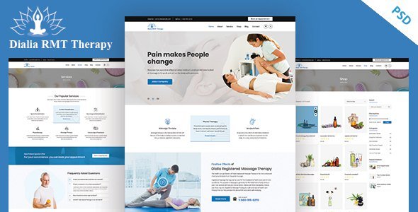 Dialia - Registered Massage Therapy PSD Template
       TFx Godfrey Wilfrid