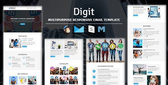 Digit - Multipurpose Responsive Email Template With Stampready Builder & Mailchimp Access
       TFx Sachie Horatio
