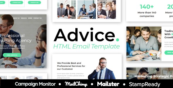Advice - Business And Financial Consulting Email Template - StampReady + Mailster & Mailchimp Editor
       TFx Nash Indigo