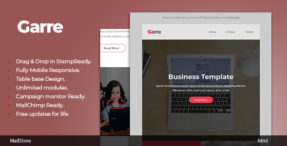 Garre - Responsive Email Template with Stampready Builder
       TFx Raven Dale